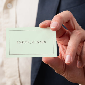 Elegant Modern Light Sage Green Business Card