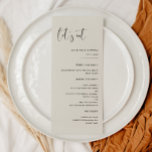 Elegant modern Light Sage green Let's eat wedding Menu<br><div class="desc">Let's eat! Wedding or reception party menu. A modern typography and a trendy sage green colour for your wedding stationery: choose this simple and elegant wedding suite. Fully customizable: you can change the background as well as the text colour as you like.</div>