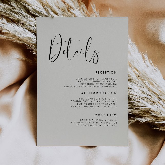 Elegant & modern Light sage green wedding details Enclosure Card (Creator Uploaded)