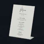 Elegant & modern Light Sage green wedding menu Pedestal Sign<br><div class="desc">A modern typography and a trendy sage green colour for your wedding stationery: choose this simple and elegant wedding suite. Fully customizable: you can change the background as well as the text colour as you like.</div>