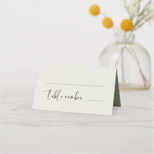 Elegant & modern Light sage green wedding Place Card