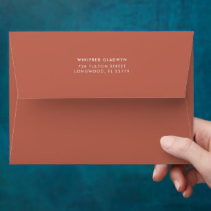Elegant & modern light terracotta wedding envelope