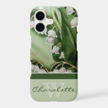 Elegant Modern Lily of the Valley Monogram Name