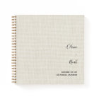 Elegant Modern Linen Wedding Guest Book