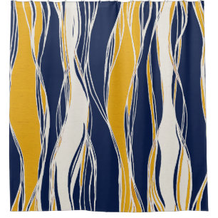 Elegant, modern, lines, in navy blue and yellow