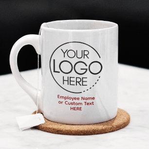 Elegant Modern Logo Employee/Company SWAG Red Coffee Mug