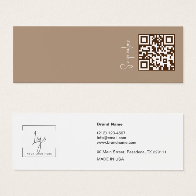 Elegant Modern Logo Qr Code Display Card (Front & Back)
