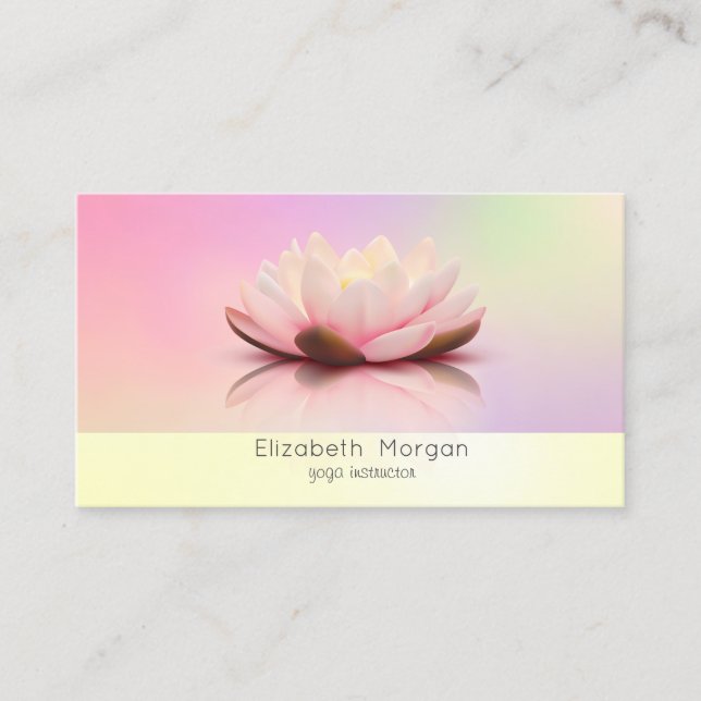 Elegant Modern Lotus Holographic Business Card (Front)