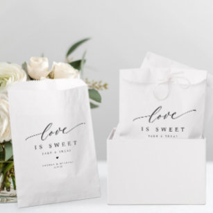 Elegant Modern Love is Sweet Wedding Desserts Sign Favour Bag