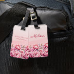 Elegant Modern Lovelyn Pink Peony Floral Luggage Tag<br><div class="desc">This elegant modern beautiful luggage tag with a lovely pink white peony floral  design bring a touch of nature and burst of colour of the summer season will sure bring back memories during your holiday. Personalized by adding the name and add a touch of elegance to your journey.</div>