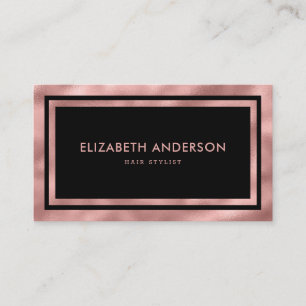 Elegant Modern Luxury Black and Rose Gold Business Card