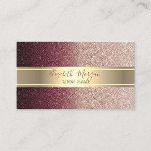 Elegant Modern Luxury Glitter Ombre ,Gold Stripe Business Card