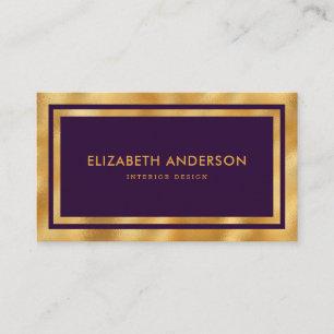 Elegant Modern Luxury Purple and Gold Business Card