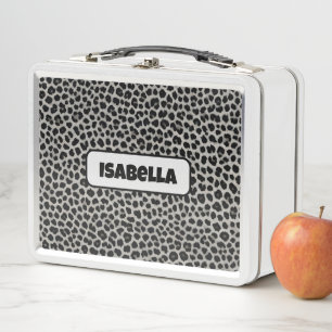 Elegant Modern Luxury White Leopard Collection Metal Lunch Box