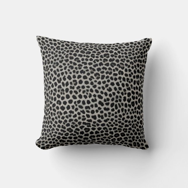 Elegant Modern Luxury White Leopard Collection Throw Pillow (Front)