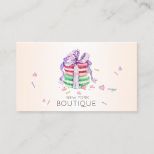 Elegant Modern Macarons, Sweets Bakery Business Card