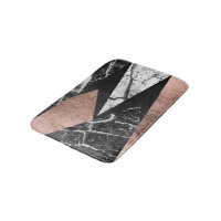 Elegant Modern Marble, Rose Gold, & Black Triangle