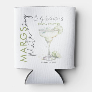 Elegant Modern Margs and Matrimony Bridal Shower Can Cooler