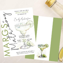 Elegant Modern Margs and Matrimony Bridal Shower Invitation