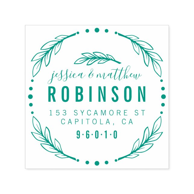 Elegant Modern Married Couple Return Address Self-inking Stamp (Design)