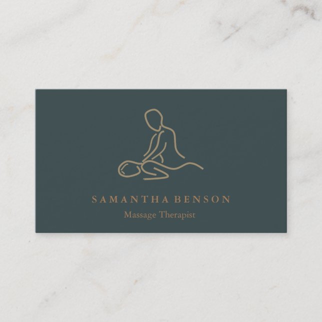 Elegant Modern Massage Therapist  Business Card (Front)