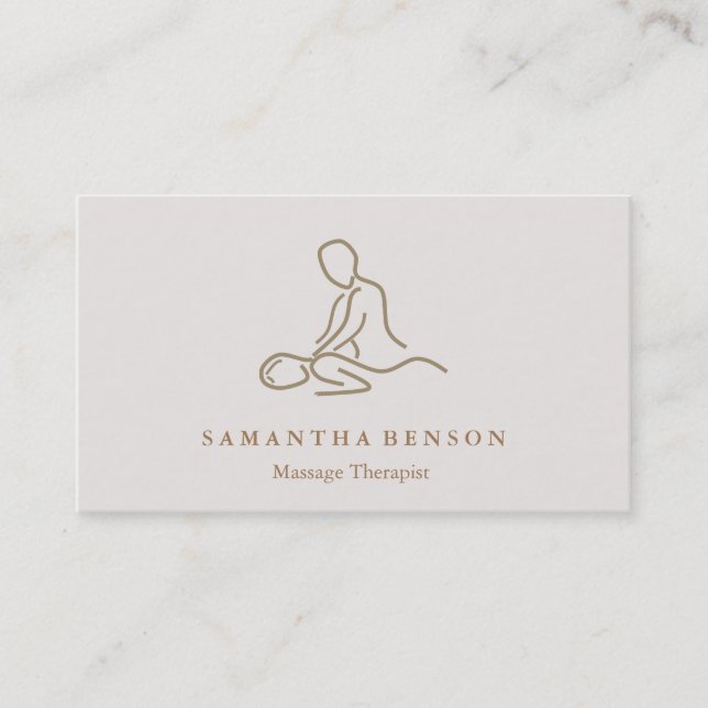 Elegant Modern Massage Therapist  Business Card (Front)