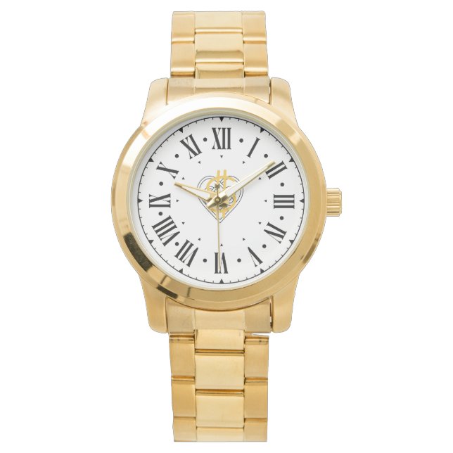  Elegant Modern Men's  Gold  Bracelet eWatch Watch (Front)