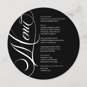 Elegant modern Menu Black and White