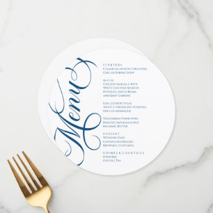 Elegant modern Menu White and Blue Navy