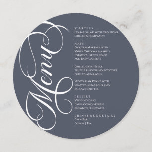 Elegant modern Menu White and Charcoal