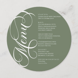 Elegant modern Menu White and Green