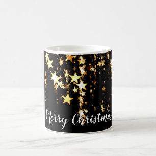 elegant modern Merry Christmas gold stars Coffee Mug