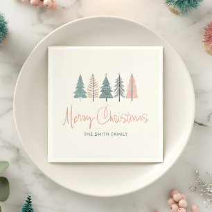 Elegant Modern Merry Christmas Napkin