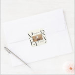 Elegant modern merry Christmas photo typography Square Sticker<br><div class="desc">Modern elegant minimal graphic typography merry christmas design. Part of a bold fun holiday collection.</div>