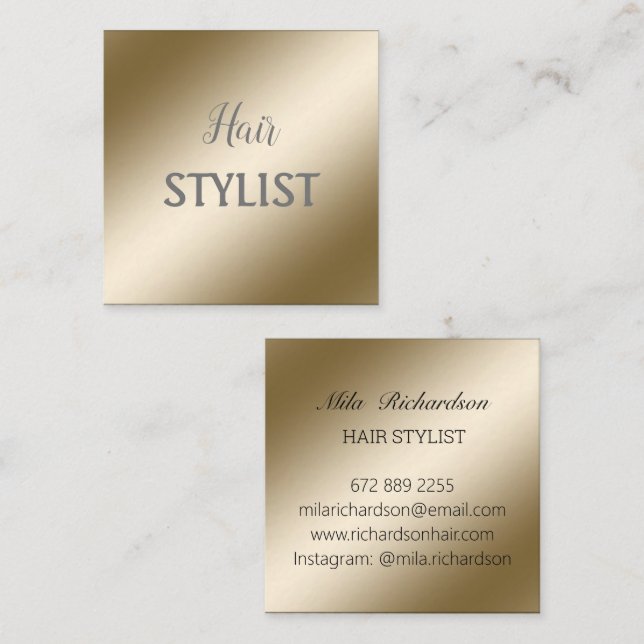 Elegant modern metallic gold business card just fo (Front/Back)