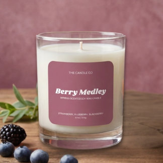 Elegant Modern Minimal Blush Pink Candle Square Sticker