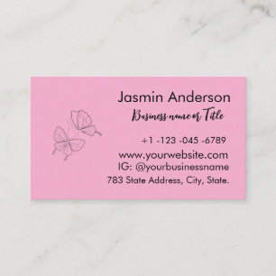Elegant Modern Minimal Butterflies Business Card