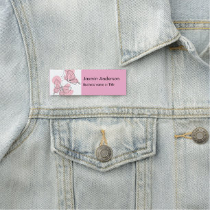 Elegant Modern Minimal Butterflies Name Tag