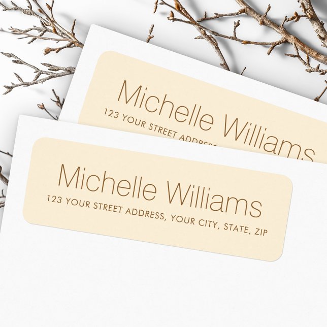 Elegant modern minimal cream return address (Elegant modern minimal cream return address label)