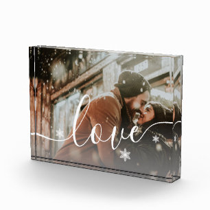 Elegant modern minimal custom photo love block
