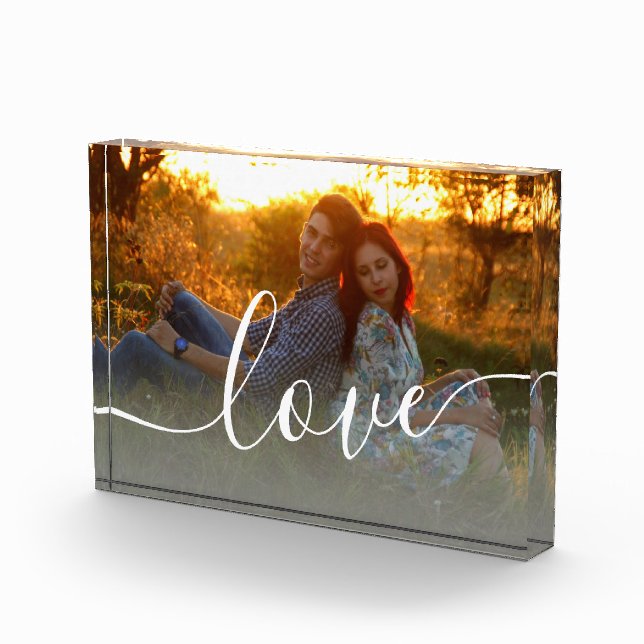 Elegant modern minimal custom photo love block (Right)
