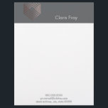 elegant modern minimal faux rose gold geometric letterhead<br><div class="desc">Minimalist,  modern and stylish design representing five faux rose gold squares.</div>