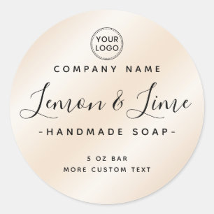 Elegant modern minimal ivory satin product label