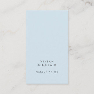 Elegant Modern Minimal Light Blue Salon Make Up Business Card