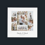 Elegant modern minimal photo collage wedding acrylic tray<br><div class="desc">Elegant modern minimal personalised wedding photo collage simple clean lines family gift home decor serving tray.</div>