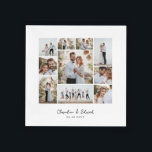 Elegant modern minimal photo collage wedding acrylic tray<br><div class="desc">Elegant modern minimal personalised wedding photo collage simple clean lines family gift home decor serving tray</div>