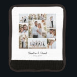 Elegant modern minimal photo collage wedding luggage handle wrap<br><div class="desc">Elegant modern minimal personalised wedding photo collage simple clean lines family gift luggage wrap</div>
