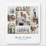 Elegant modern minimal photo collage wedding mouse pad<br><div class="desc">Elegant modern minimal personalised wedding photo collage simple clean lines family gift mouse pad.</div>