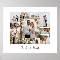 Elegant modern minimal photo collage wedding