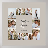 Elegant modern minimal photo collage wedding